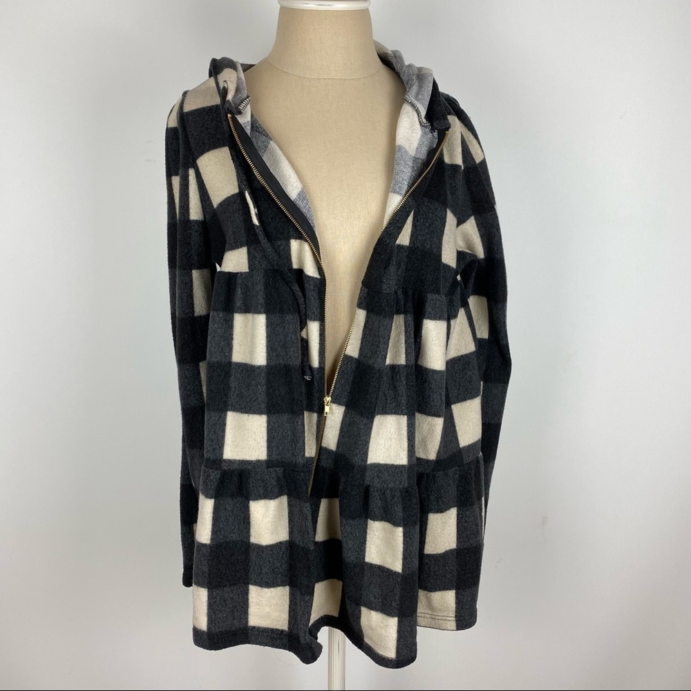 Blu Ivy Black and Cream Checkered Jacket